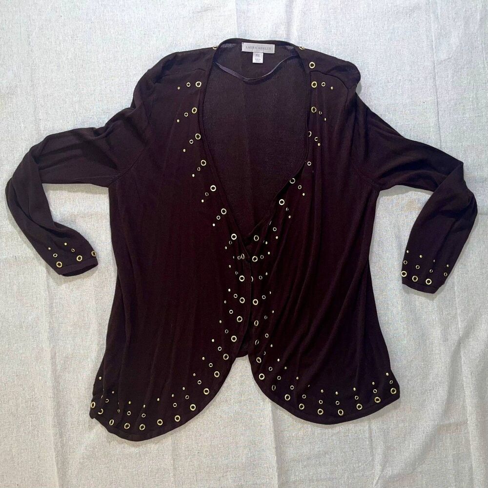 Laura Ashley | Brown Studded  Accented Cardigan | PXL